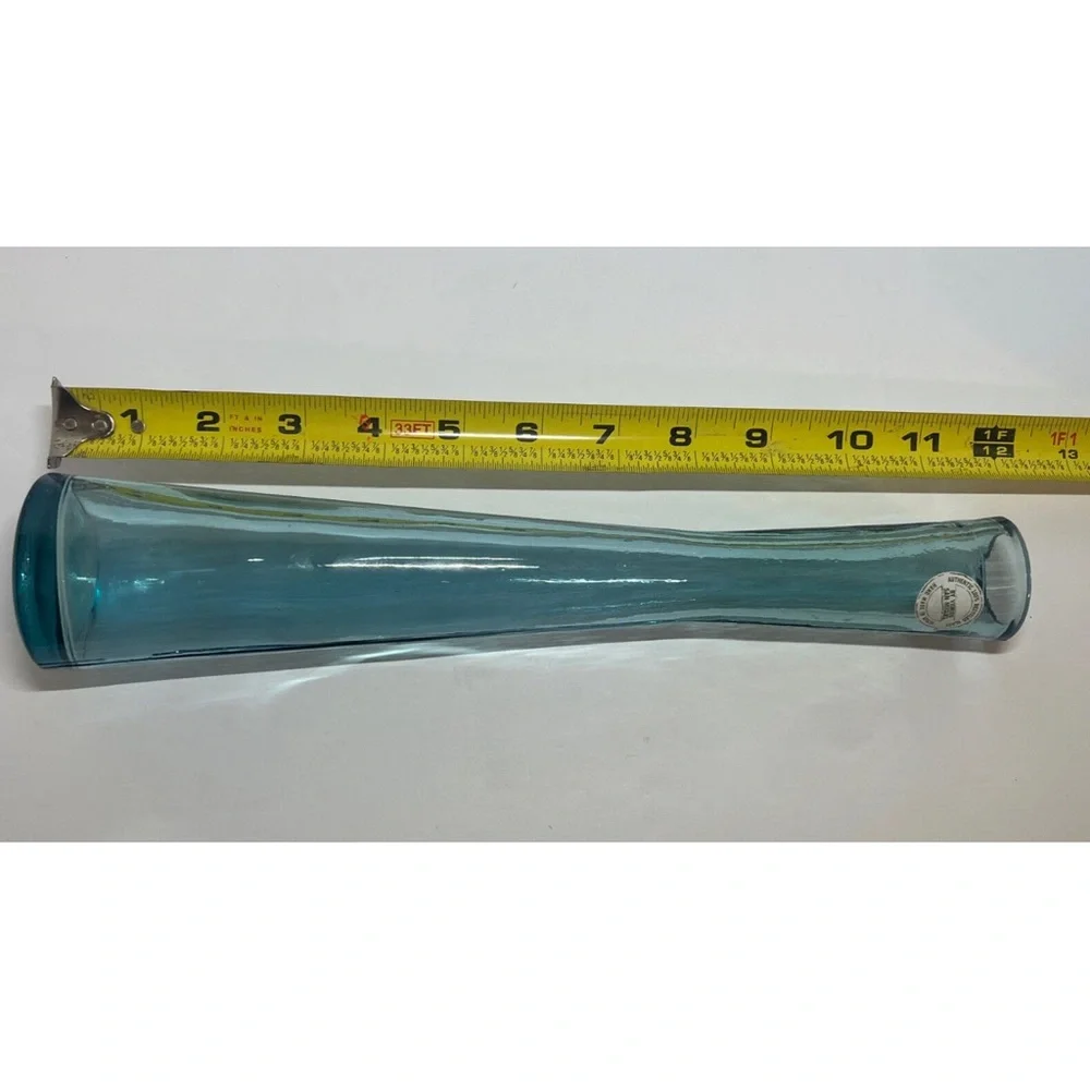 100% Recycled Glass Vase Handmade In Spain By Vidrios San Miguel Blue Bud 12”